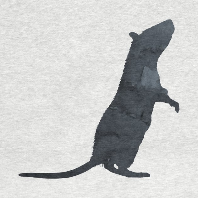 Black Rat Silhouette by BittenByErmines